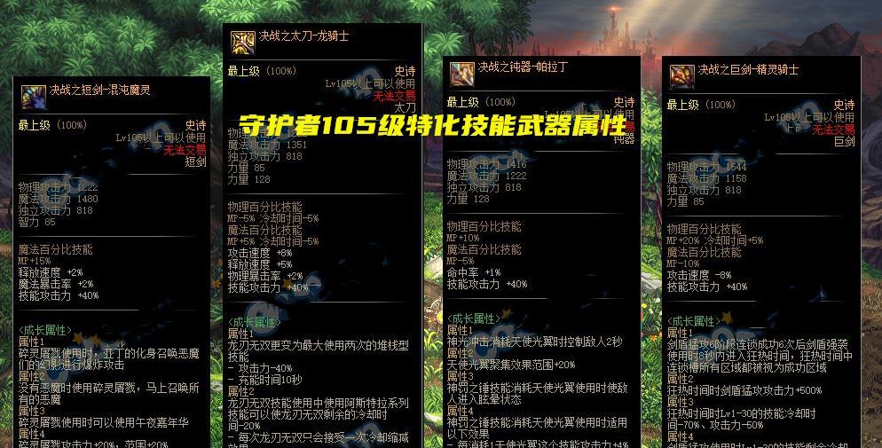 探索105史诗装备自选选择的秘密（解析史诗装备自选选择的重要性和技巧）
