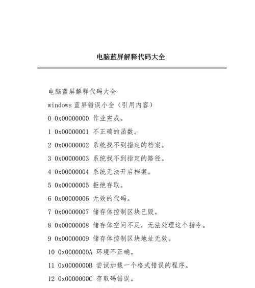 电脑无限蓝屏的原因及解决方法
